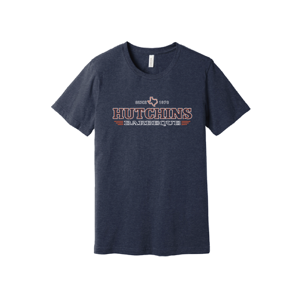 Hutchins Barbeque Neon Logo Tee – Navy