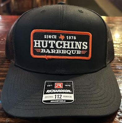 New 2024 Logo Patch on Black - Hutchins BBQ