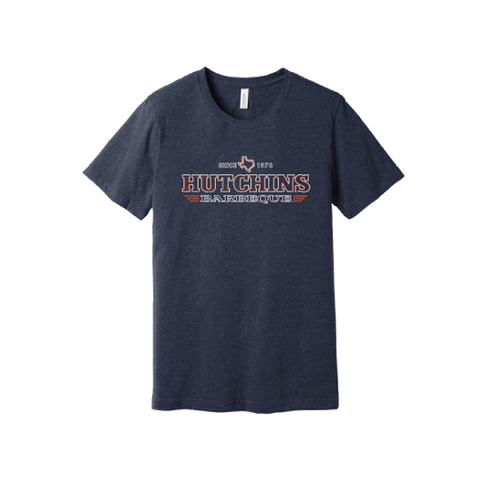 Hutchins Barbeque Neon Logo Tee – Navy