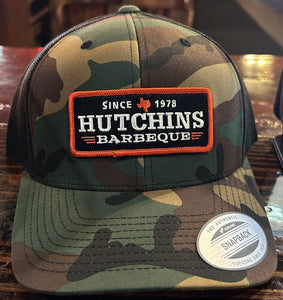 New 2024 Logo Patch on Camo - Hutchins BBQ