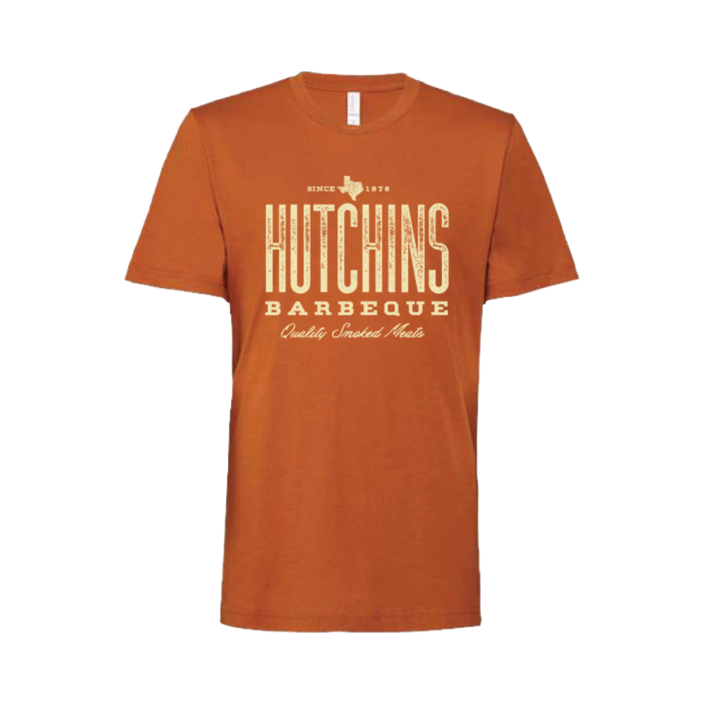 Hutchins Barbeque Vintage Logo Tee – Texas Orange