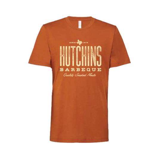 Hutchins Barbeque Vintage Logo Tee – Texas Orange