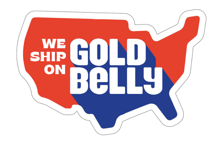 Map of the United States showing Hutchins BBQ nationwide shipping via Goldbelly