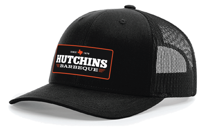 New 2024 Logo Patch on Black - Hutchins BBQ