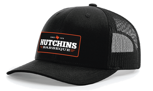 New 2024 Logo Patch on Black - Hutchins BBQ