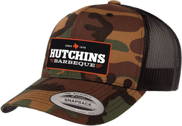 New 2024 Logo Patch on Camo - Hutchins BBQ